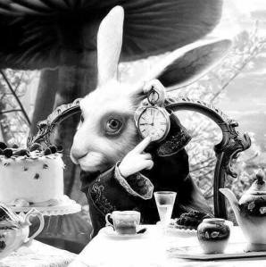 Le lapin d'Alice, image trouvée sur Facebook